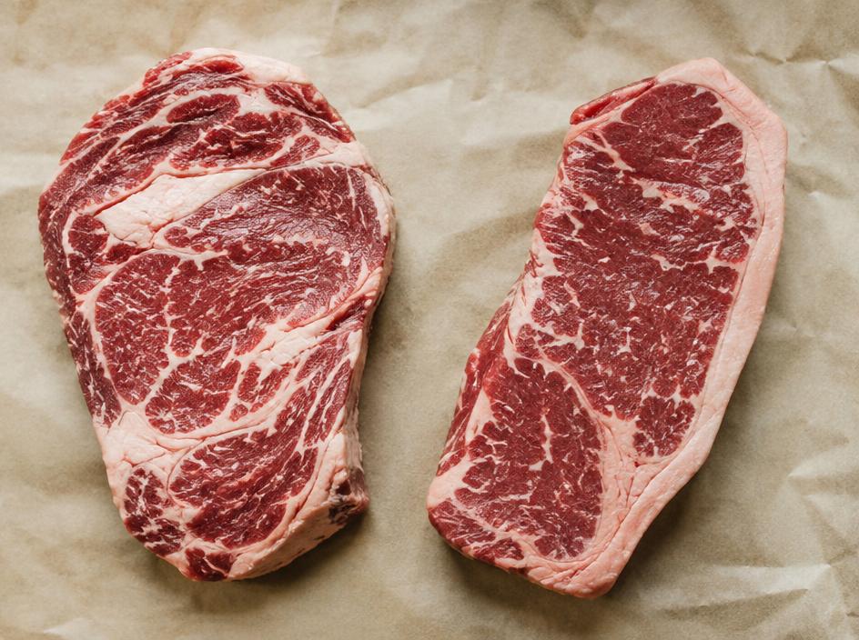 Rib Eye Beef Steak, raw cut (sample photo)